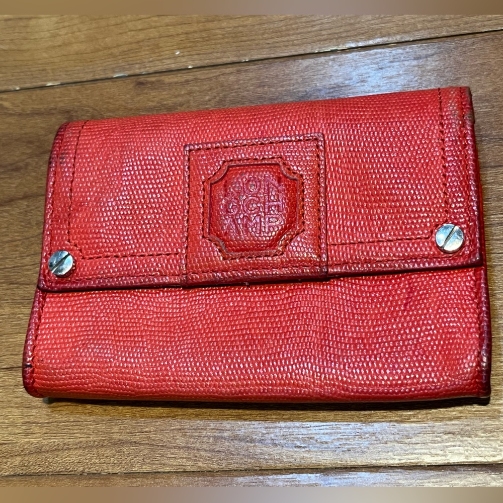 Longchamp Leather Cardholder Wallet - Red Vintage